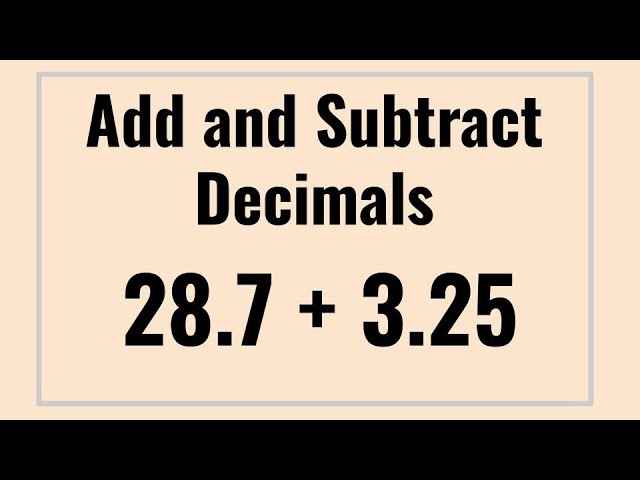 How to Add and Subtract Decimals (Visual Tutorial) thumbnail