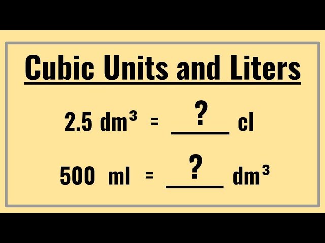 How to Convert Between Cubic Units and Liters thumbnail